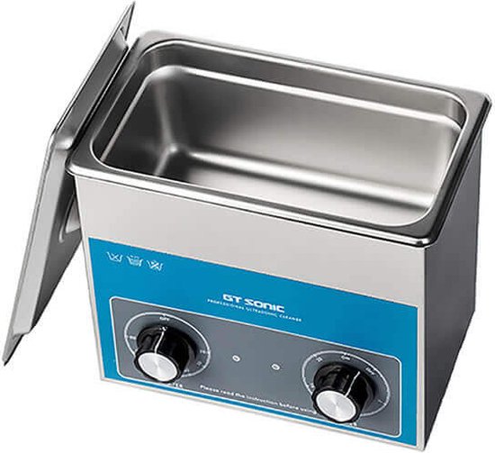 DK SONIC Ultrasoon Reiniger 2L 60W | Juweel & Bril Reiniger Met Mechanische Timer & Verwarming | Inclusief Mandje Voor Munten & Kleine Accessoires