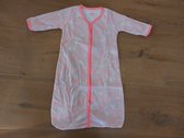 BIO-katoen baby slaapzak met lange mouwen, roze met alloverprint, 90cm