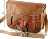 Laptoptas 15.4 ‘’ Cognac Bruin ECHT LEER - Aktetas A4 Formaat ‘Toledo R15’