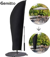 GEMITTO Parasolhoes - Waterdicht Winddicht UV bescherming - 81*280cm - voor Zweefparasol en Staande Parasol - met Rits en stok - Zwart - vaderdag cadeau