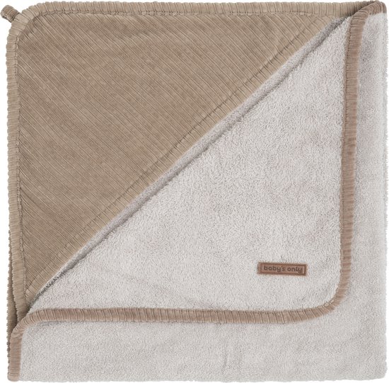 Baby's Only Baby badcape - Omslagdoek - Handdoek met capuchon Sense - Clay - 75x85 cm - Badstof