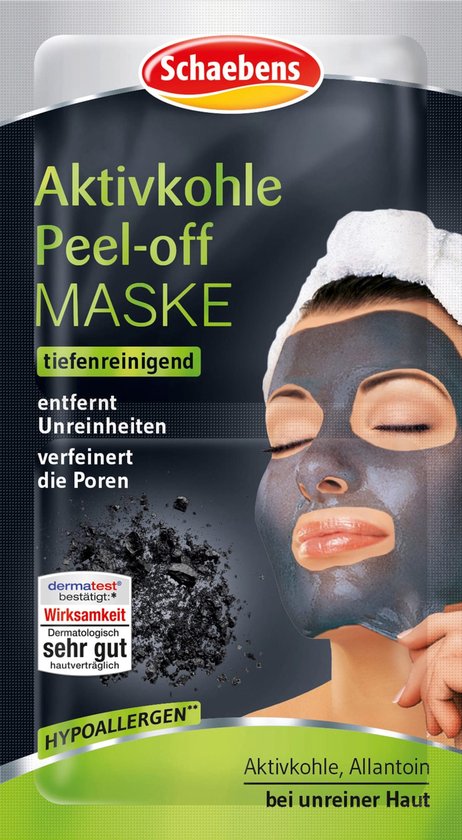 Schaebens Gezichtsmasker face mask activated carbon Peel Off 2x8ml
