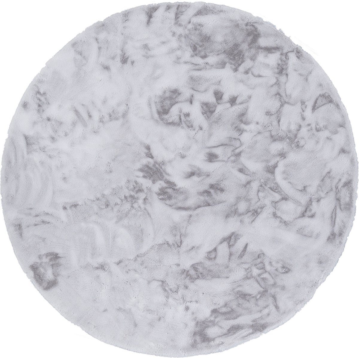 Pergamon Luxe Super Zachte Bont Vloerkleed Tapijt Plush Rond Zilver