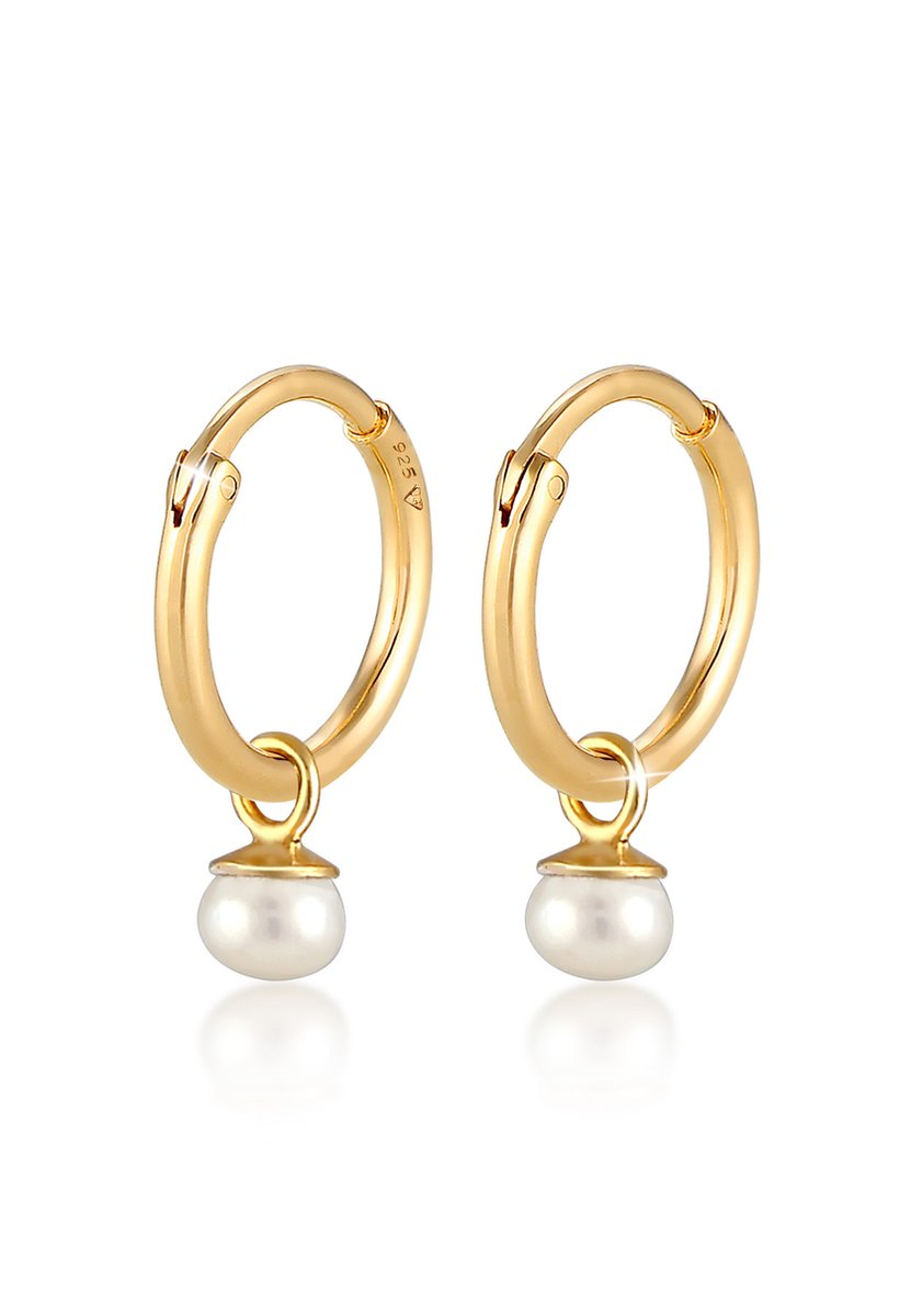 Zoetwaterparel oorbellen Gold Vermeil – 14 mm Handgemaakt