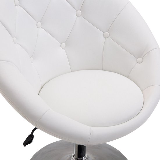 HOMCOM draaistoel - in hoogte verstelbaar - kantelmechanisme - wit