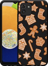 Hoesje Zwart Geschikt voor Samsung Galaxy A03 Christmas Cookies