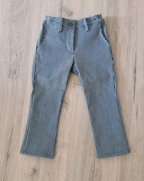 Jeans met strepen - spijkerbroek - jongens - blauw/wit - maat 104 | bol.com