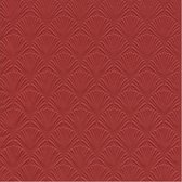 16x Luxe 3-laags servetten met patroon donker rood 33 x 33 cm
