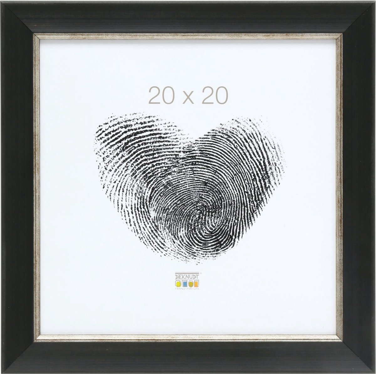 Deknudt Frames fotolijst S45WF2 - zwarte schilderstechniek - 20x20 cm