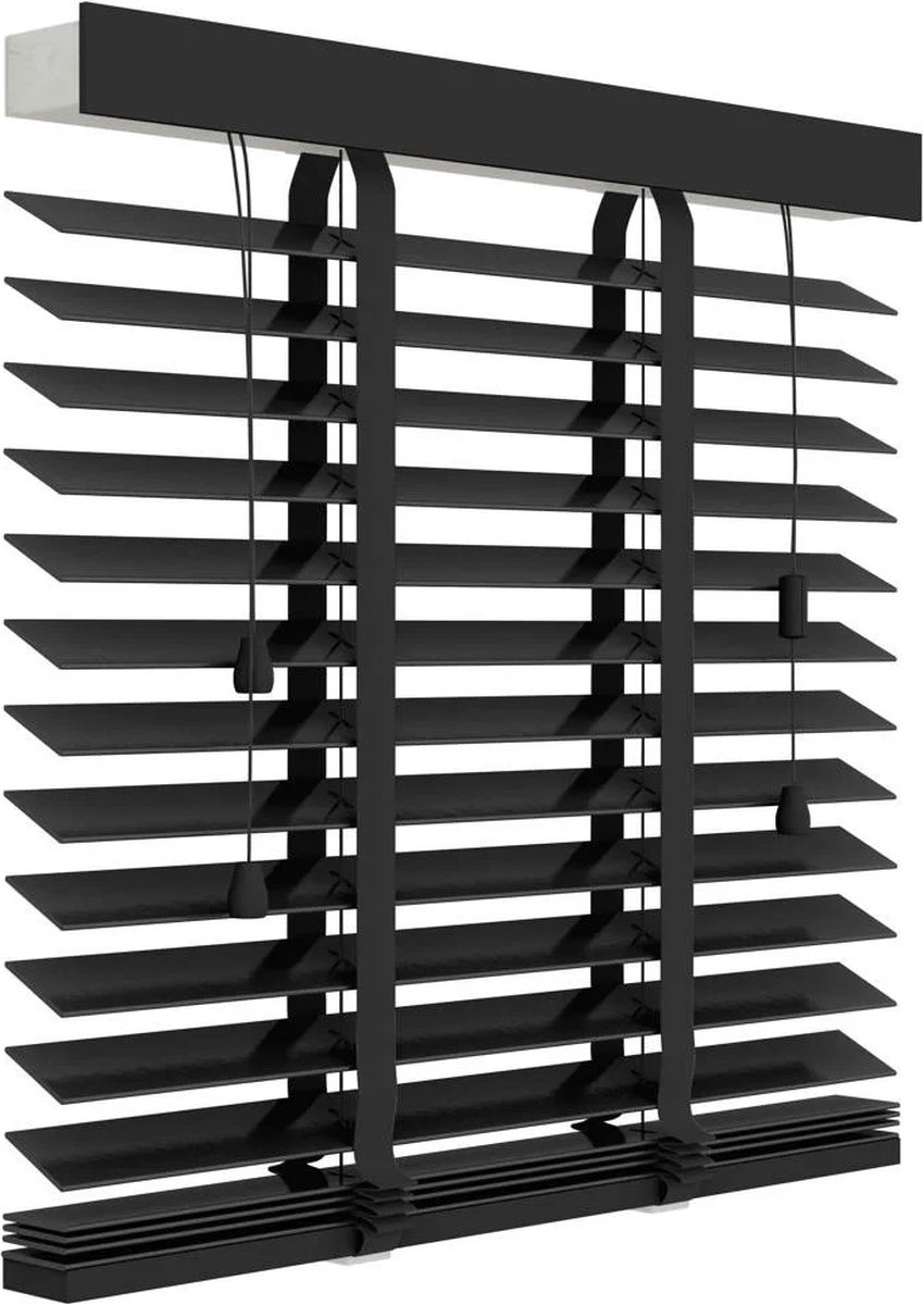 Houten jaloezie (100x130 cm) zwart Decosol