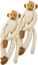 2x stuks happy Horse pluche witte slinger aap knuffel 23 cm - Apen speelgoed knuffels