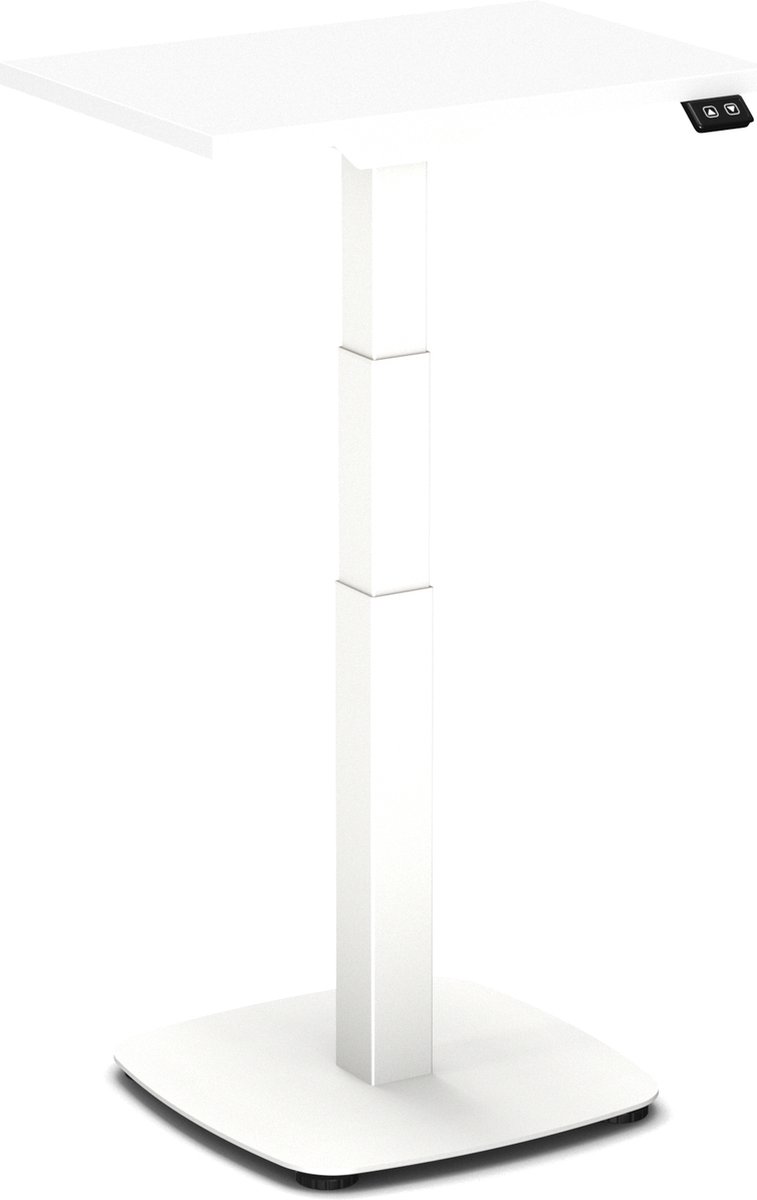 Klein zit-sta bureau TinyDesk | 60 x 40 cm wit bureaublad | wit frame