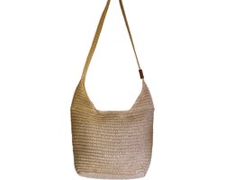 BAYUXX Bags Bali - Gehaakte tas met rits - Model Who's the Boss - Handmade in Bali - Dames - Schoudertas en Crossbody - Beige - Duurzaam