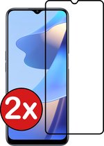 Screenprotector Geschikt voor OPPO A16 Screenprotector Glas Gehard Tempered Glass Full Cover - Screenprotector Geschikt voor OPPO A16 Screen Protector Screen Cover - 2 PACK