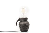 Housevitamin tafellamp / lamp 10x10x8 - handgranaat - zwart