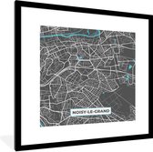 Cadre photo avec Affiche - Plan - Carte - Plan de ville - France - Noisy-le-Grand - 40x40 cm - Cadre pour affiche