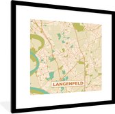 Fotolijst incl. Poster - Langenfeld - Plattegrond - Vintage - Kaart - Stadskaart - 40x40 cm - Posterlijst