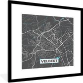Fotolijst incl. Poster - Blauw – Duitsland – Plattegrond – Stadskaart – Kaart – Velbert - 40x40 cm - Posterlijst