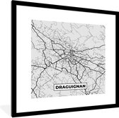 Fotolijst incl. Poster - Frankrijk – Plattegrond – Kaart – Draguignan – Stadskaart - 40x40 cm - Posterlijst