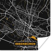 Poster Stadskaart – Kaart – Ibbenbüren – Gold – Duitsland – Plattegrond - 50x50 cm