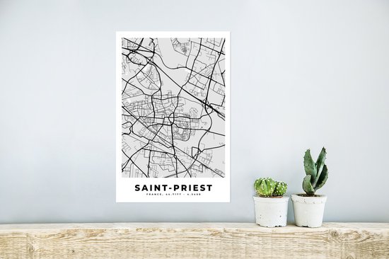Affiche France – Saint-Priest – Plan de ville – Plan – Carte - 20x30 cm