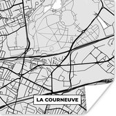 Poster Stadskaart – Frankrijk – Kaart – La Courneuve – Plattegrond - 100x100 cm XXL