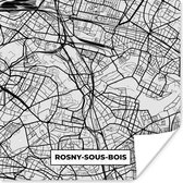 Poster Stadskaart - Frankrijk - Kaart - Rosny-sous-Bois - Plattegrond - 50x50 cm