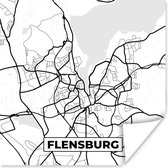 Poster Flensburg - Plattegrond - Kaart - Stadskaart - 75x75 cm