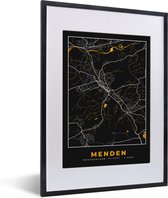 Fotolijst incl. Poster - Stadskaart – Plattegrond – Duitsland – Goud – Menden – Kaart - 30x40 cm - Posterlijst