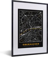 Fotolijst incl. Poster - Black and Gold – Stadskaart – Oberhausen – Duitsland – Plattegrond – Kaart - 30x40 cm - Posterlijst
