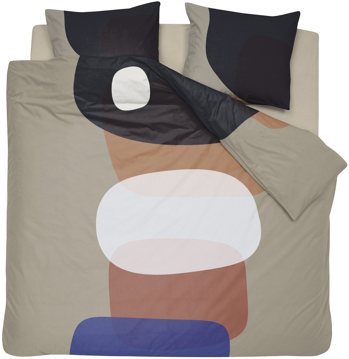 Damai dekbedovertrek Miro - Katoen - 240x200/220 cm - Warm Grey