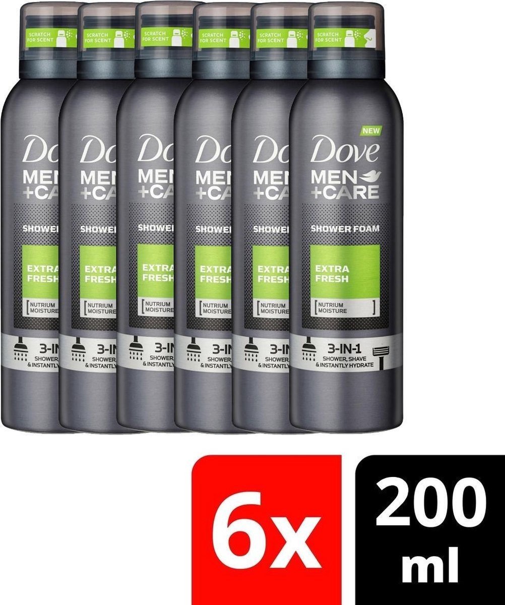 Dove Doucheschuim Extra Fresh 6X200ml - Voordeelverpakking