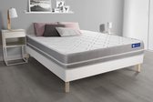 Complete boxspring met matras tweepersoons- Actisom Actimemo touch wit - Traagschuim - 120 x 190 cm