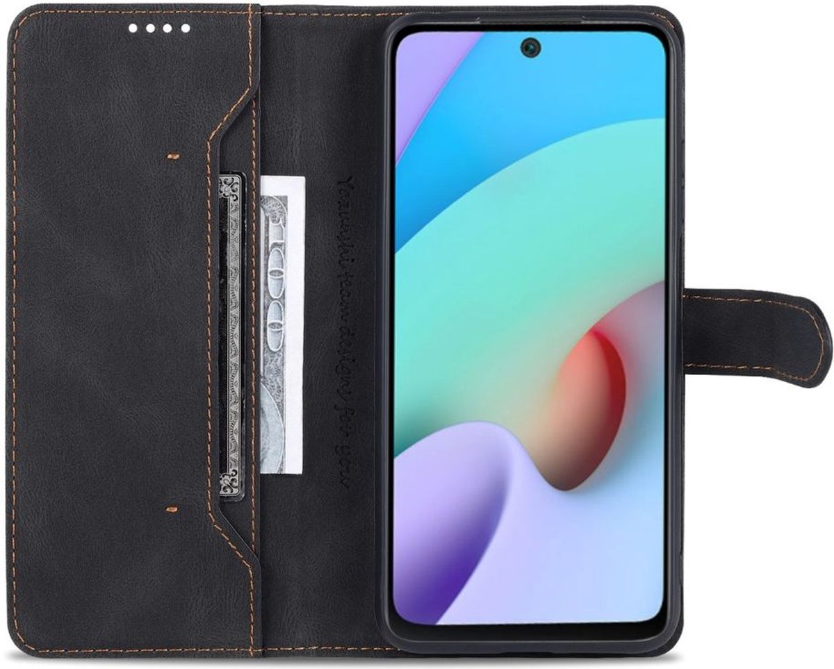 AZNS Xiaomi Poco M4 Pro 5G Hoesje Wallet Book Case Kunstleer Zwart