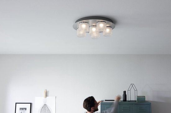 Philips Byzantin - Plafonnière - 6 Lichtpunten - chroom - 6 x 400lm van Philips LED — afbeelding 5