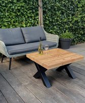 Table basse Outdoor Douglas 75x75 - Table de jardin - Pieds en X en acier - Incl. Modifier