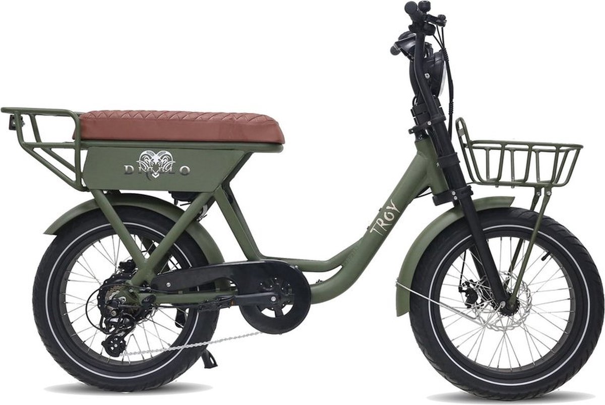 Elektrische fatbike 25 km/u, Diablo, 7sp, matt green