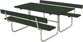 Picknicktafel vuren geimpregneerd - Classic 2 rugleuningen groen - 177 x 177 x 75 cm