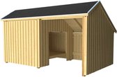 Tuin shelter dicht / open onbehandeld incl dakleer/alu stips 248 x 432 x 250 cm - Type B