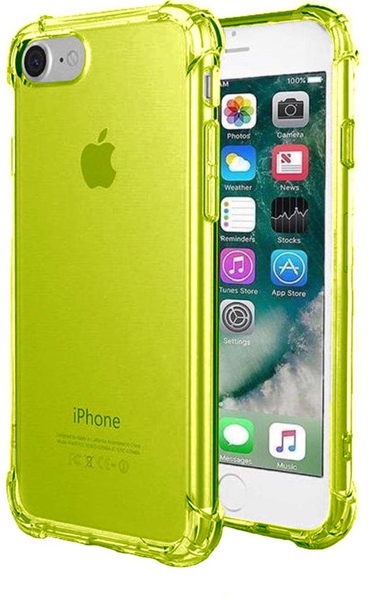 Smartphonica iPhone 7/8 transparant siliconen hoesje - Neon Geel / Back Cover