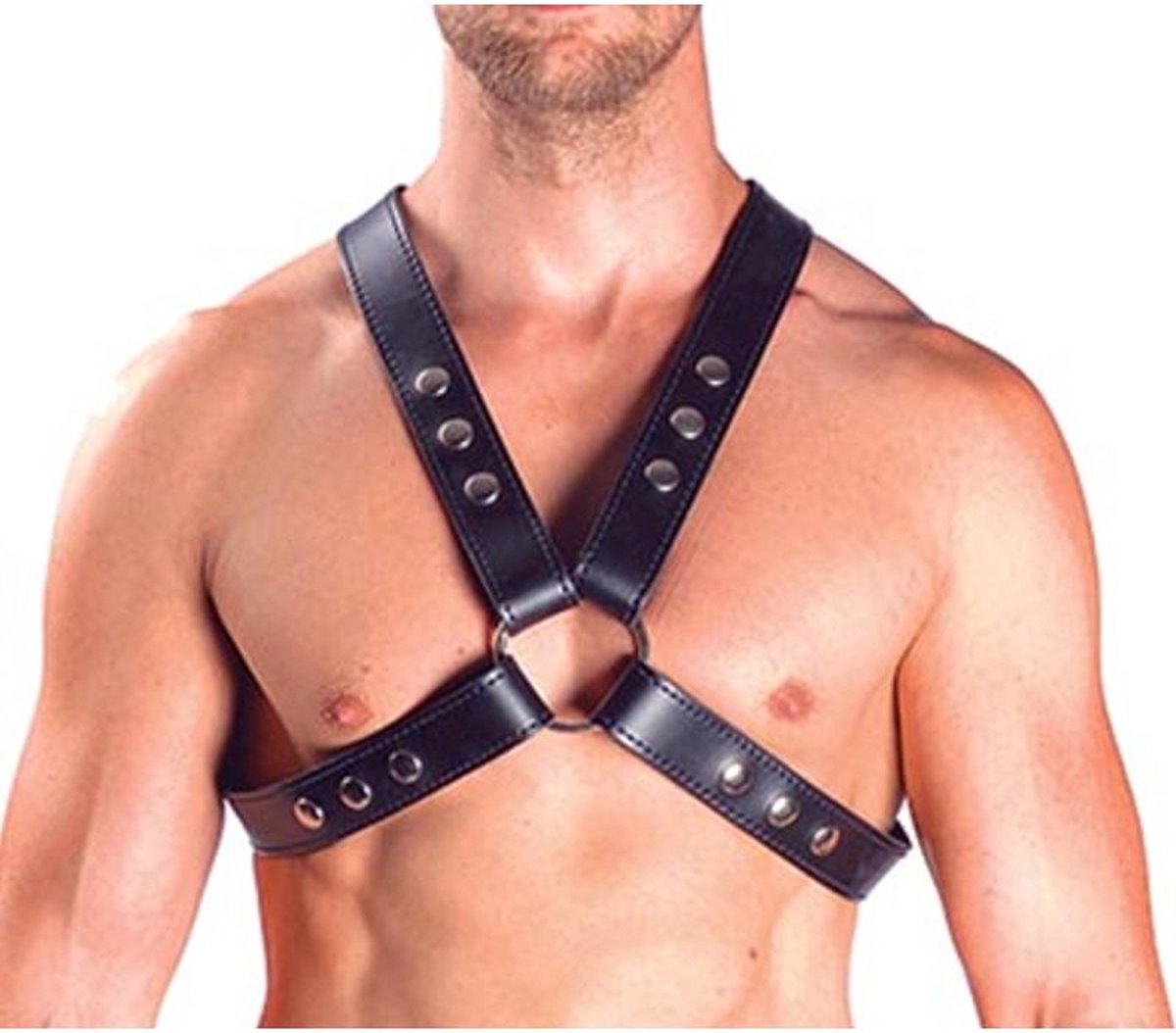 Mister B lederen top harnas met snap studs large