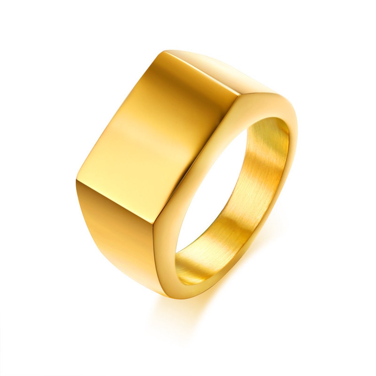 Zegelring goud Mauro Vinci - Ringen goud heren - met geschenkverpakking - Gouden zegel ring - maat 10