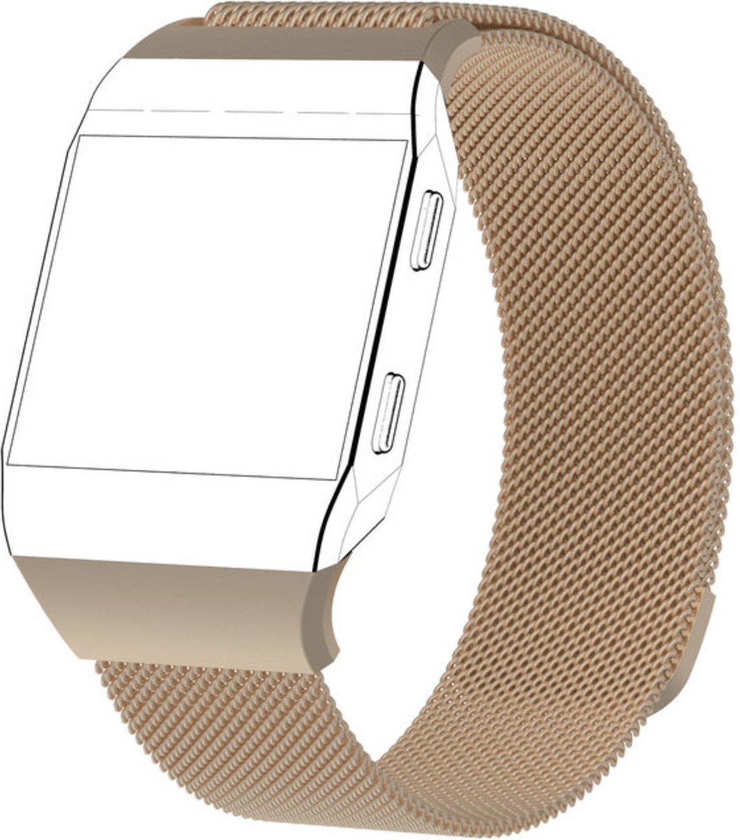 Milanees bandje - champagne, geschikt voor Fitbit Ionic - maat M/L