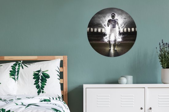 Papier peint d'un joueur de football américain Plaque murale en plastique ⌀ 60 cm - impression photo sur cercle mural / cercle vivant (décoration murale)