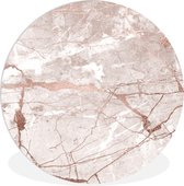 WallCircle - Wandcirkel ⌀ 90 - Marmer - Oud roze - Roze - Ronde schilderijen woonkamer - Wandbord rond - Muurdecoratie cirkel - Kamer decoratie binnen - Wanddecoratie muurcirkel - Woonaccessoires