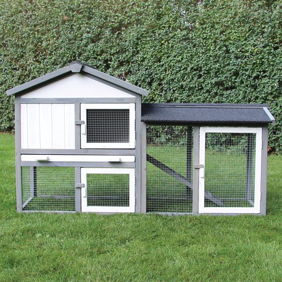 Konijnenhok voor Buiten - Kippenhok - Knaagdieren Kooi - Cavia Kooi - Dierenverblijf - 145 cm