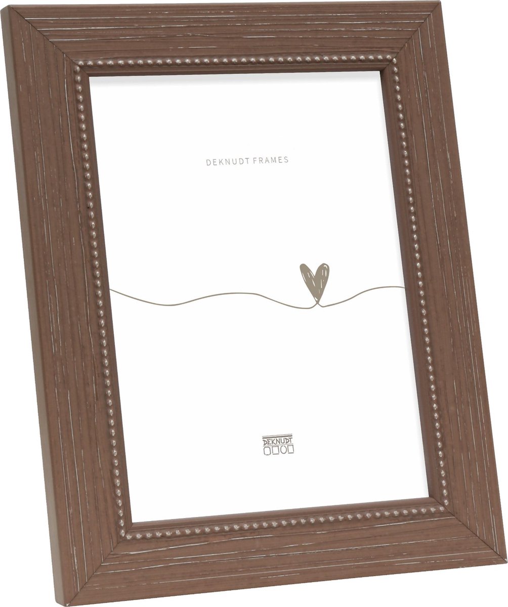 Deknudt Frames fotolijst S46KF3 - bruin - parelbiesje - foto 20x25 cm