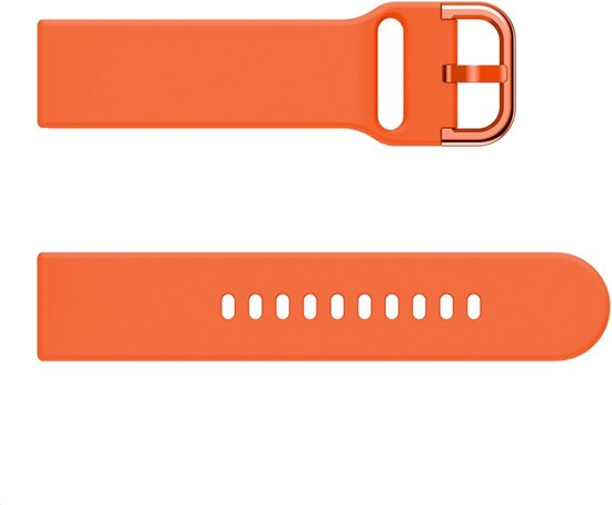 Bracelet en Siliconen (orange), adapté aux modèles Huawei : Watch GT (42 & 46 mm) GT2 (46 mm), GT 2E, GT 3 (46 mm), GT 3 Active (46 mm), GT Runner, Watch 3, Watch 3 Pro
