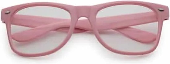 Freaky Glasses® - nerdbril - bril zonder sterkte - retrobril - nepbril - roze - Freaky Glasses