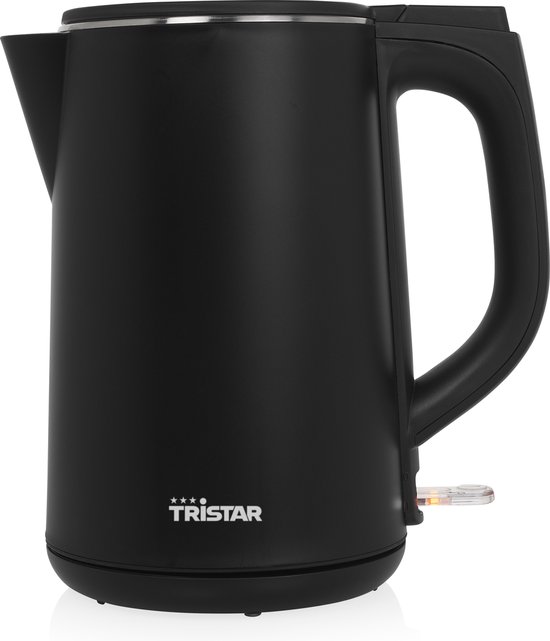 Tristar Waterkoker WK-3404 – 1.5 liter waterkoker met dubbelwandige behuizing – Cool Touch – met oververhitting- en droogkookbeveiliging – Zwart